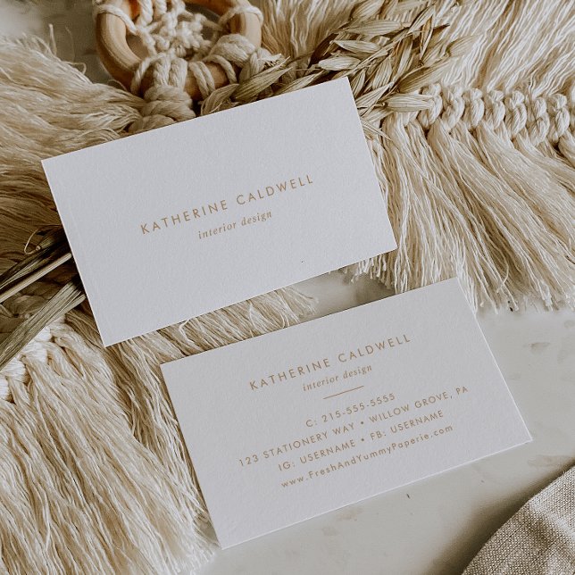 Cartão de visita de Tipografia Dourada Chic (Criador carregado)