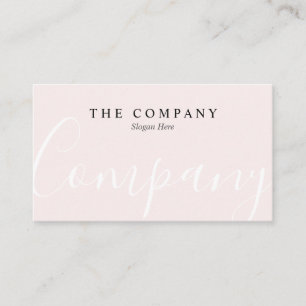 Cartão de visita de tipografia pastel rosa minima