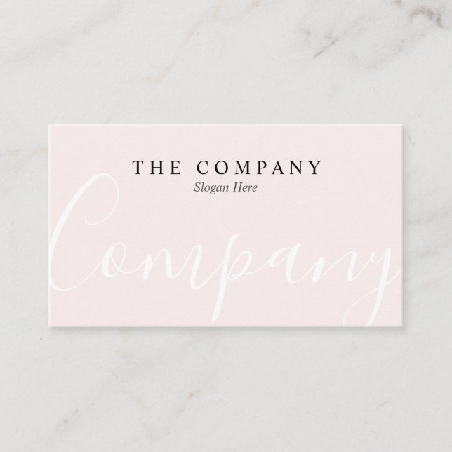 Cartão de visita de tipografia pastel rosa minimal (Frente)