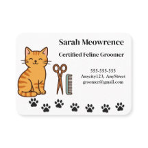 Cartão de Visita de Tosador de Gatos Personalizado