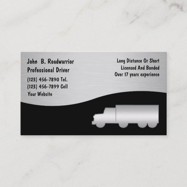 Cartão de visita de transporte por caminhão (Frente)
