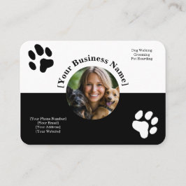 Cartão de visita de Tratamento de Pet Preto e Bran