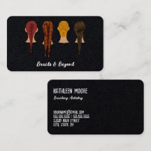 Cartão de visita de travamento do cabelo