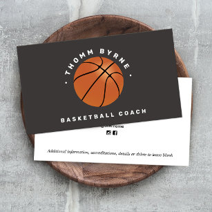 Cartão de visita de treinador de basquetebol