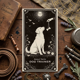 Cartão de Visita de Treinador de Cães Místico Boho