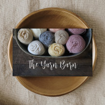 Cartão de visita de tricô e crochet de Yarn Rustic