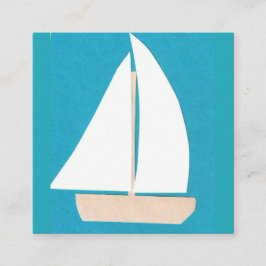 Cartão de visita de turquesa com veleiro