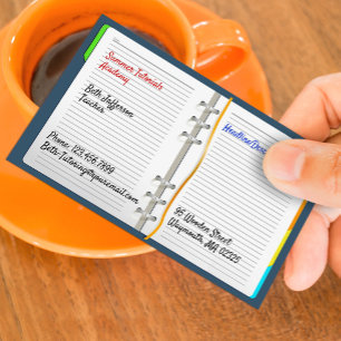 Cartão de visita de Tutoragem de Notebook