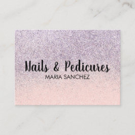 Cartão de Visita de Unhas com Brilho Falso Rosa Om