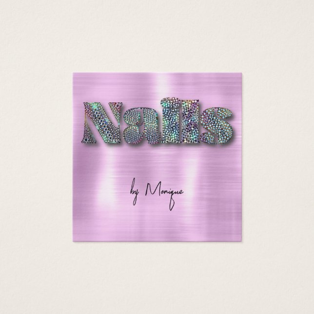 Cartão de visita de Unhas Holográfico de Ouros Fau (Frente)