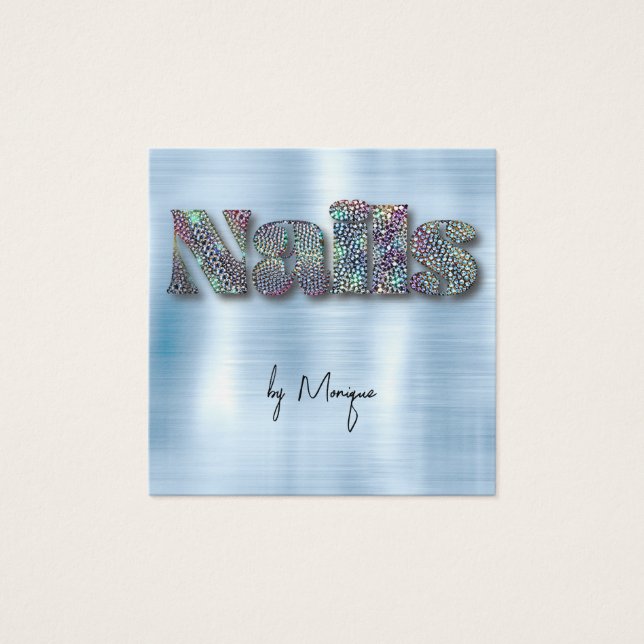 Cartão de visita de Unhas Holográfico de Ouros Fau (Frente)