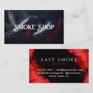 Cartão de Visita de Vape Loja de Fumo Cobra Vermel