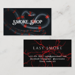 Cartão de Visita de Vape Loja de Fumo Cobra Vermel