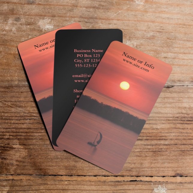 Cartão de Visita de Velero (Sunset Sailboat Photo Business Card)