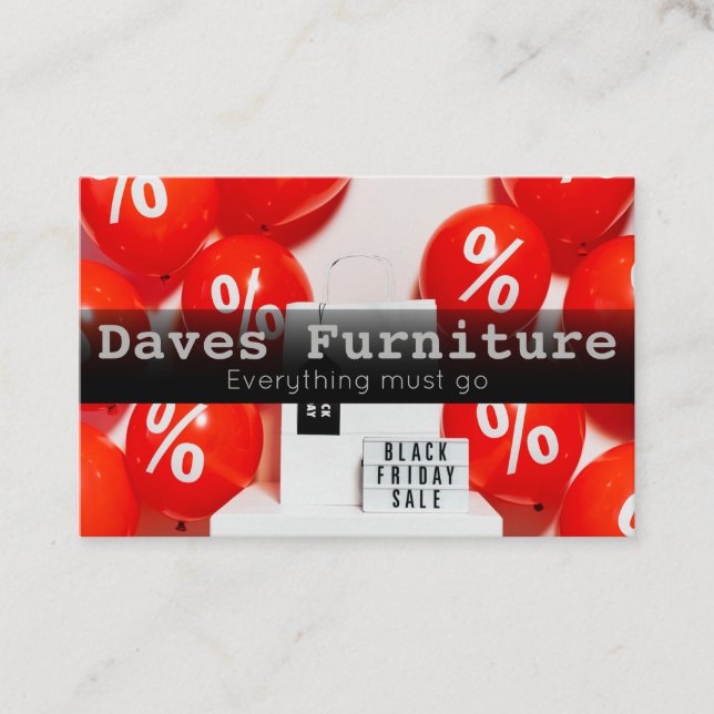 Cartão de visita de vendas de sexta-feira negra (Frente)