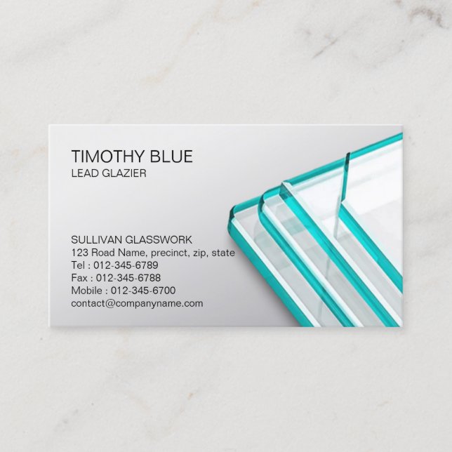 Cartão de visita de vidro de vidro de vidros (Frente)