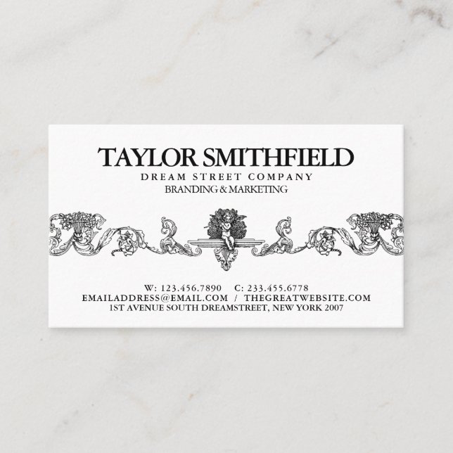 Cartão de visita de Vintage (Frente)