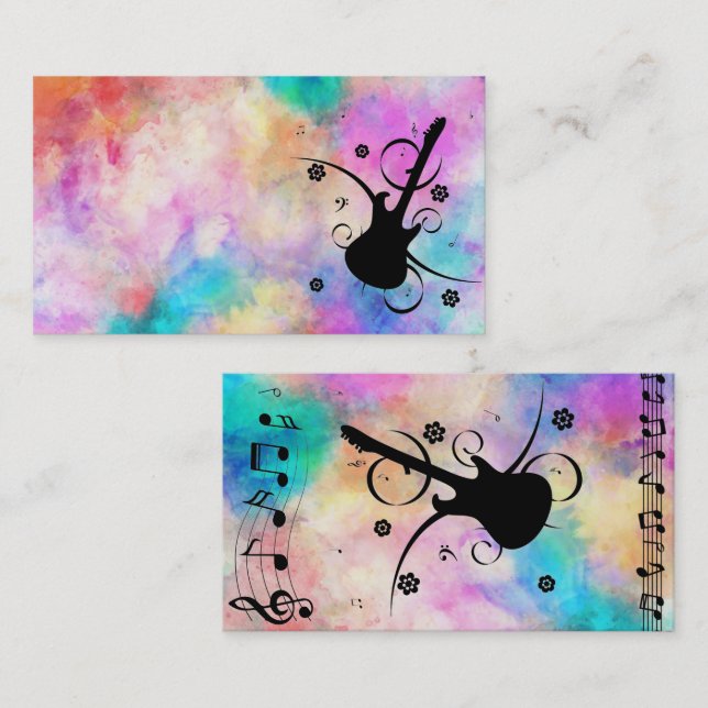 Cartão de visita de violão (Frente/Verso)