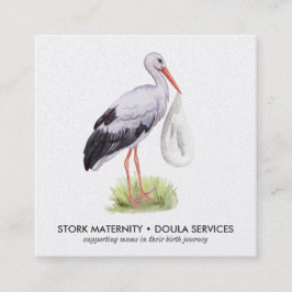 Cartão de visita de Watercolor Stork