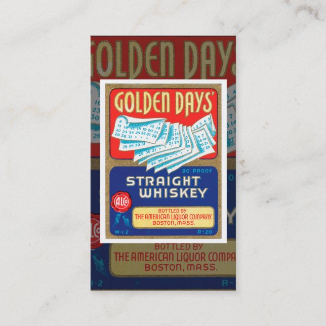 Cartão de visita de Whiskey Vintage (Frente)