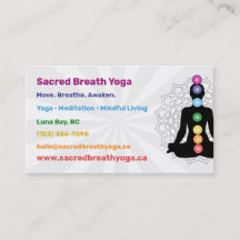 Cartão de Visita de Yoga Chakra Arco-Íris