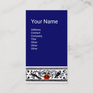 Cartão De Visita DECOR ANTÍQUICO, ANIMAIS, RUBIA VERMELHA, Branco, 