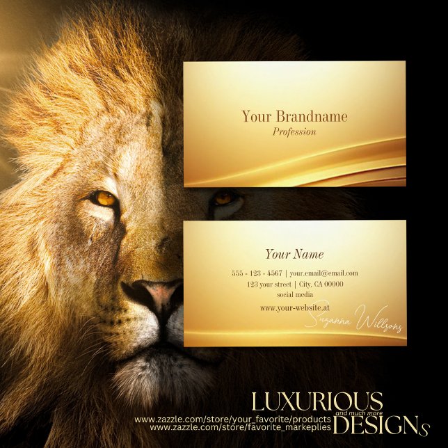 Cartão De Visita Decoração da curva bege Dourada elegante muito imp (Criador carregado)