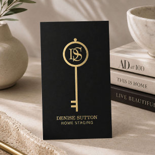 Cartão De Visita Decoração de Luxo para Casa Preto Ouro