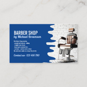 Cartão De Visita Decoração de Salão Naval Cadeira Retro Barbearia V