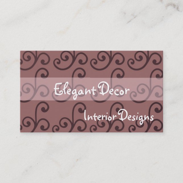 Cartão De Visita Decoração Elegante (Frente)