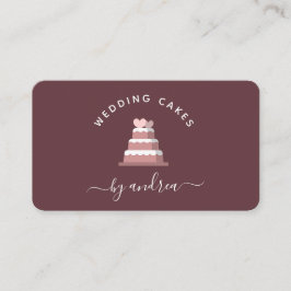 Cartão De Visita Decoração Minimalista de Bolo de Casamento Rosa Pa
