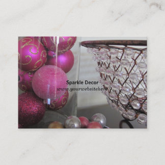 Cartão De Visita Decoração Rosa e Brilhante