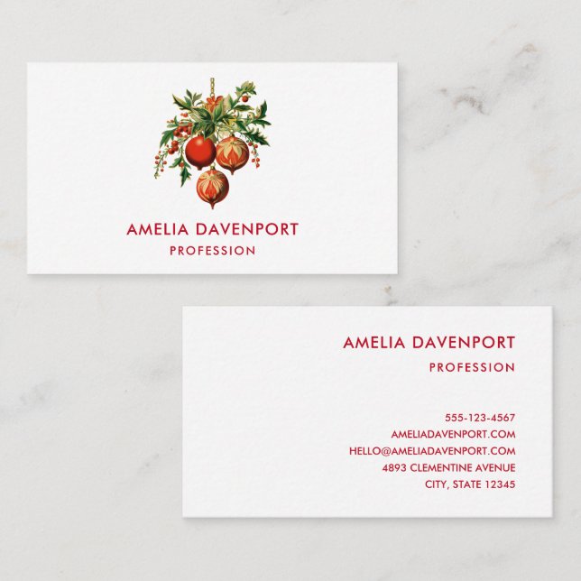 Cartão De Visita Decorações da Árvore de Natal Legal (Frente/Verso)