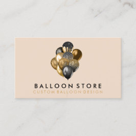 Cartão De Visita Decorações de Balões de Festa com Brilho Dourado e