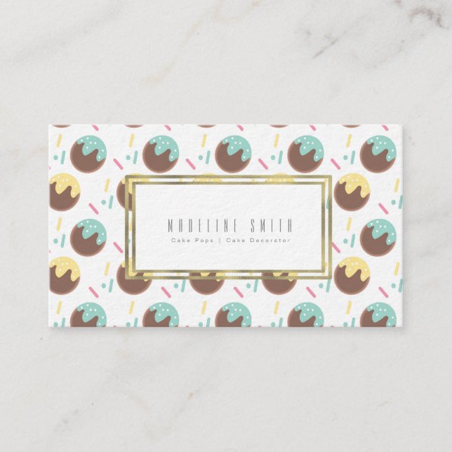 Cartão De Visita Decorações de Bolo Cake Pops (Frente)