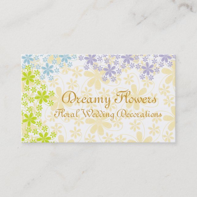 Cartão De Visita Decorações de Casamento Floral (Frente)
