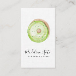 Cartão De Visita Decorador de Bolo de Rosquinhas de Aquarelas