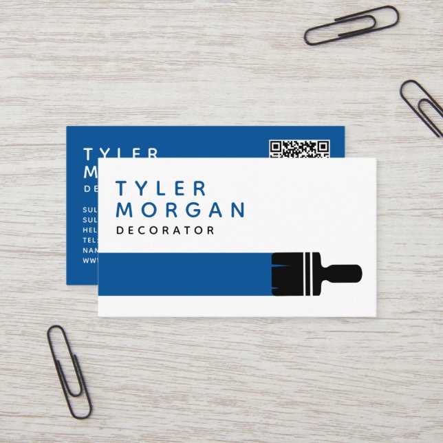 Cartão De Visita Decorador Pincel Azul (Frente/Verso In Situ)