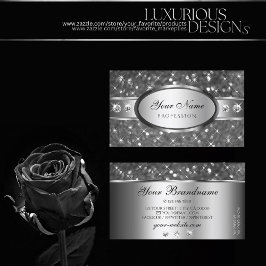 Cartão De Visita Decorativo de Ouros Sparkle Clássicos Silver Glitt