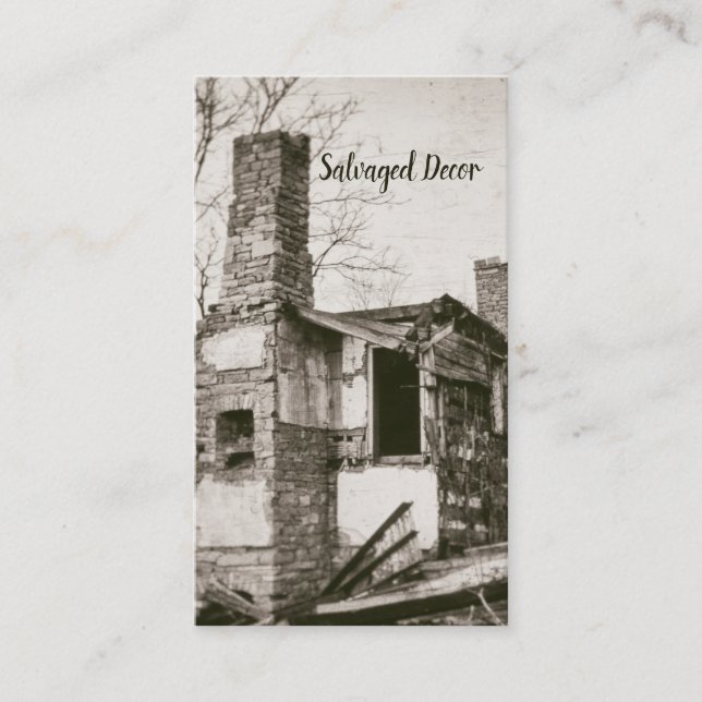 Cartão De Visita Decrépita Antica Despedaçada Abaixando A Proprieda (Frente)