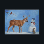 Cartão De Visita Deer & Funny Snowman Christmas<br><div class="desc">Um galo branco entorta o nariz da cenoura de um boneco de neve de Natal, já que um coelhinho bonitinho implora ao veado para compartilhar uma peça. Mas ele realmente pertence ao boneco de neve, não é? Trabalho de arte realista criada de uma pintura original de óleo por vida selvagem...</div>