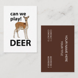 Cartão De Visita Deer Podemos Jogar Cerveja