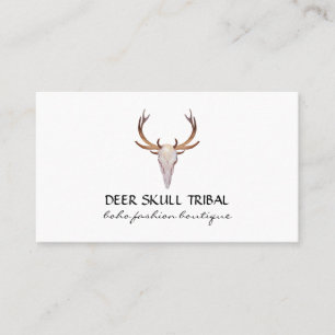 Cartão De Visita Deer Skull Horn Boho Tribal