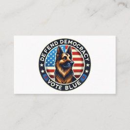 Cartão De Visita Defender a Democracia - Votar Azul - German shephe