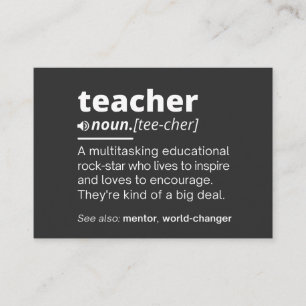 Cartão De Visita Definição de Professora - Professora Encantada d