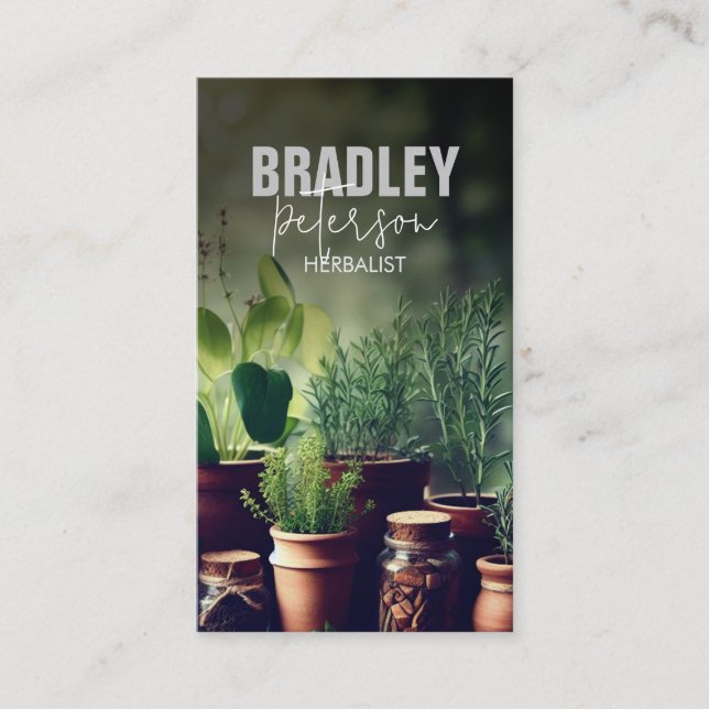 Cartão De Visita Deixa Herbos Medicinais à Base de Plantas (Frente)