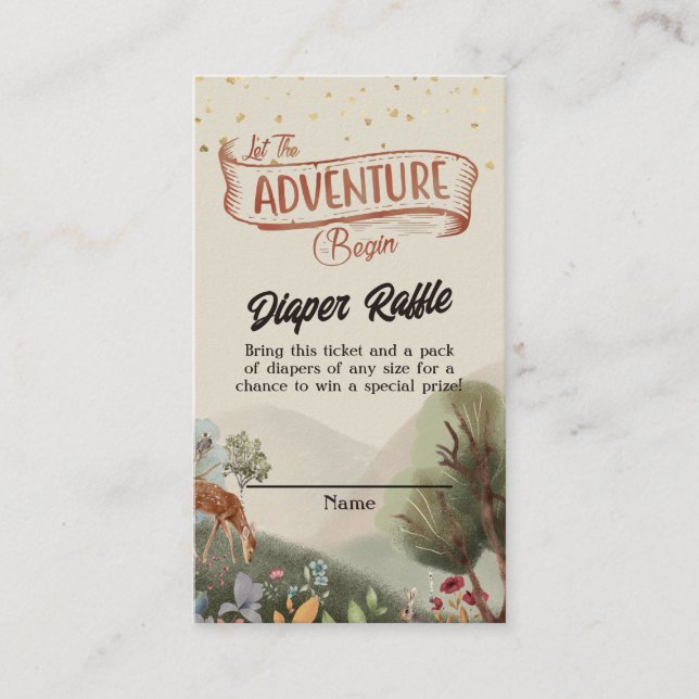 Cartão De Visita Deixe A Aventura Começar A Fralda De Bilhetes De R (Frente)