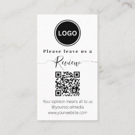 Cartão De Visita Deixe-nos uma avaliação | QR code Moderno