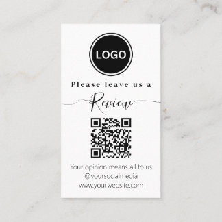 Cartão De Visita Deixe-nos uma avaliação | QR code Moderno