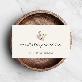 Cartão De Visita Delicar Beleza e Estilo do Buquê Floral Ivory